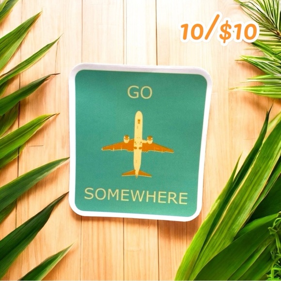 10 / $10 - Travel Airplane Sticker – “Go Somewhere” - Travel / Wanderlust - Picture 1 of 1